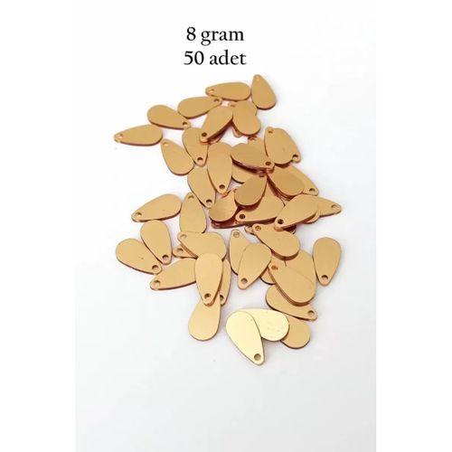 Oya Abiye Bileklik Kolye Pleksi Metalik Plastik Pul Altın Renk 8 gram 50 adet - BNC484
