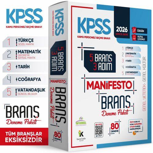 2026 KPSS Genel Kültür 3 Adım 5li Manifesto Dijital Çözümlü Branş Deneme Seti