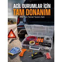 27 Parça Profesyonel Oto Acil Durum Ve Araç Yardım Ekipman Seti Taşıma Kutulu