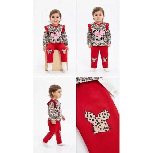 6/24 Ay Leopar Farecik Baskılı Bebek Takımı