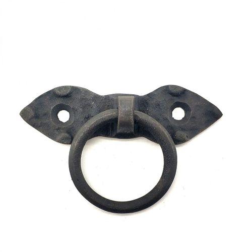 Antika Tarz Dekoratif Pirinç Yaprak Mobilya Kulbu, Kapı Kilit Halkası - 80 Mm, Oksit