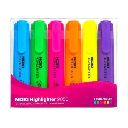 NOKİ NEON FOSFORLU KALEM 6 'lı PVC POŞET