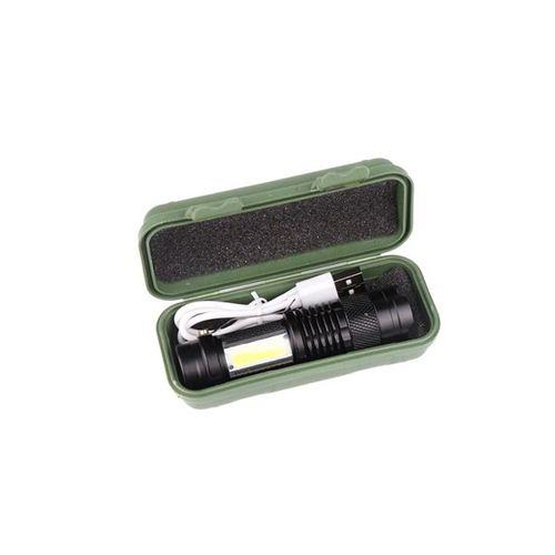 Şarjlı Led El Feneri - 14500 Pil Dahil, 4 Işık Modu, Mini Boy