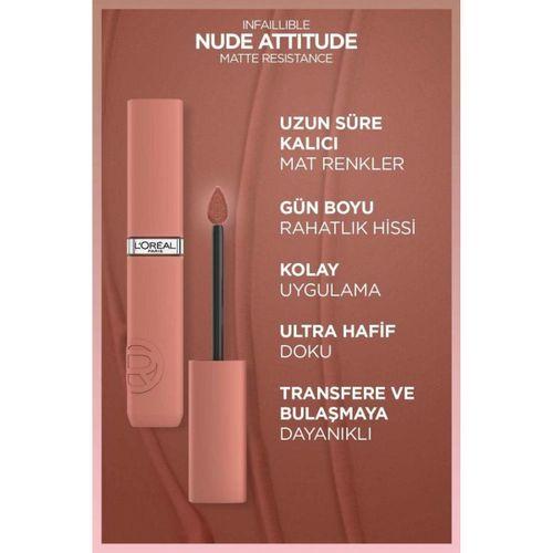 L'Oreal Paris Infaillible Matte Resistance Likit Mat Ruj - 625 Summer Flying