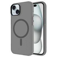 Apple iPhone 15 Kılıf Zore M-safe Şarj Özellikli Buzlu Transparan C-Pro Sert Kapak