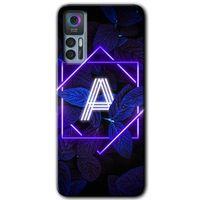 TCL 30 Kılıf HD Desen Baskılı Arka Kapak - Dark Neon Yaprak A Harfi