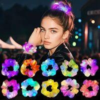 Mint Yeşili Renk Led Işıklı Lastikli Saç Tokası - 3 Modlu Festival &amp; Parti Saç Tokası