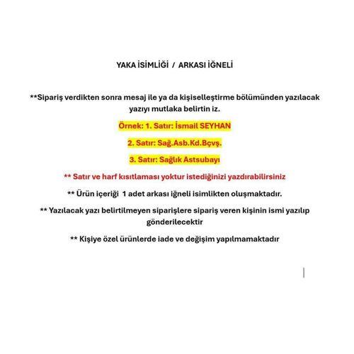 Yaka İsimliği - Hava Kuvvetleri Arkası Mıknatıslı isimlik - Sağlık Personeli İsimliği