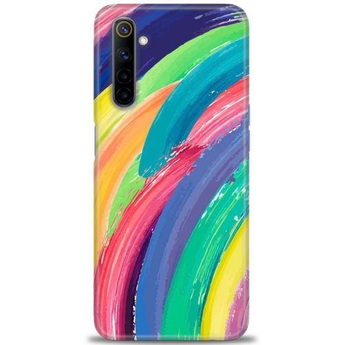 Realme 6 Kılıf HD Baskılı Kılıf - Rengarenk + Tam Ekran Koruyucu