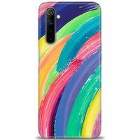 Realme 6 Kılıf HD Baskılı Kılıf - Rengarenk + Tam Ekran Koruyucu