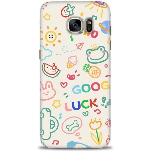 Samsung Galaxy S7 Edge Kılıf HD Baskılı Kılıf - Goog Luck + Tam Ekran Koruyucu
