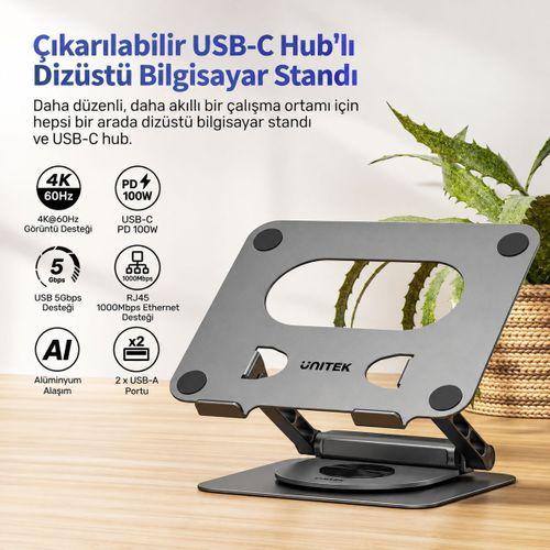 UNITEK 360° METAL 15.6” NOTEBOOK STAND (D1109CGY01)