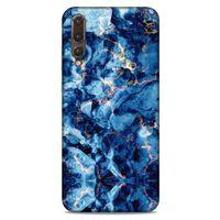 Mermer Desenli (26) Tema Tpu Silikon Kılıf Parliament Mavi Huawei P20 Pro Kılıf