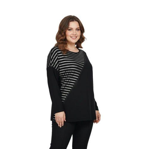 Kadın Siyah Sıfır Yaka Taşlı Bluz BGL-ST05152