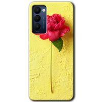 Tecno Camon 18 Kılıf HD Desen Baskılı Arka Kapak - Kırmızı Gül + Kırılmaz Cam