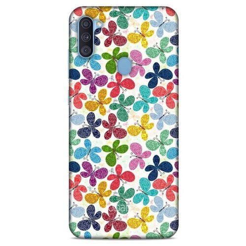 Samsung Galaxy A11 Kılıf Kelebek Etkisi (35) Fit Design Kılıf Karışık Renkli