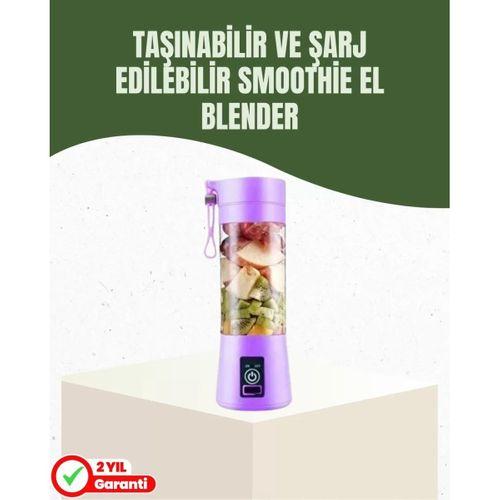 Usb Şarjlı Portatif Blender 380ml Çelik 304 Bıçaklı Mobil Smoothie Maker