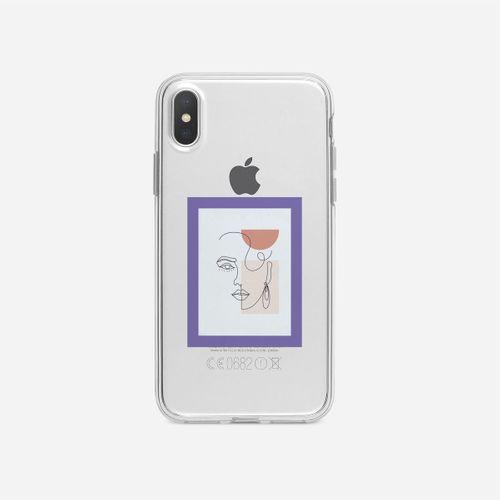 iPhone X / Xs Line Art Window Şeffaf Telefon Kılıfı