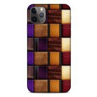 Apple Iphone 11 Pro Max Kılıf Patchwork (13) Silikon Kap Mor Turuncu