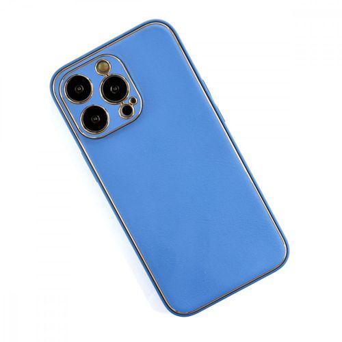 iPhone 13 Pro Max Kılıf Coco Deri Silikon Kapak - Açık Mavi