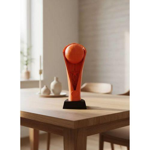 Turuncu Kupa 23cm Basketbol Temalı Dekoratif Ödül Biblosu