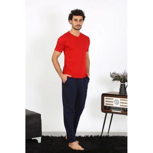 Erkek Penye Kırmızı 3'lü Pijama Takımı