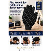Afro Twist Süngerli Saç Şekillendirme Eldiveni Kıvırcık ve Dalgalı Saç Yapıcı Doğal Bukle Eldiven Tarak 721389
