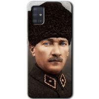 Samsung Galaxy A51 Kılıf Baskılı Kapak - Başkomutan Atatürk +Tam Ekran Koruyucu
