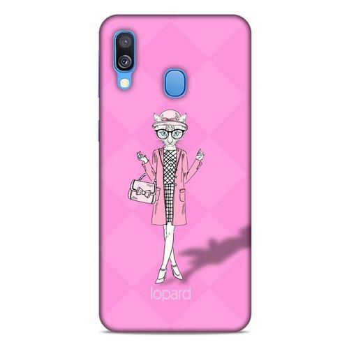 Samsung Galaxy A40 Kılıf FunnyMaX (21) Koruyucu Kapak Şeker Pembe Kedi