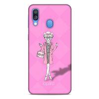 Samsung Galaxy A40 Kılıf FunnyMaX (21) Koruyucu Kapak Şeker Pembe Kedi