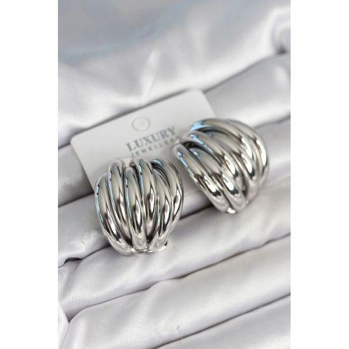 Pirinç Gümüş Renk Vintage Kadın Küpe