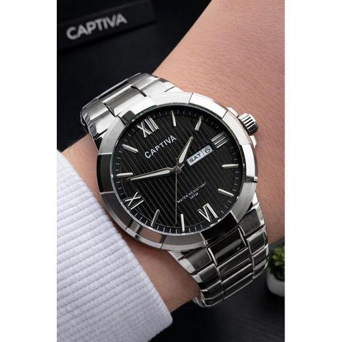 Captiva Bileklik Hediyeli Çelik Kordon Haftanın Günü Ve Takvimli Kadran Erkek Kol Saati CT.M.001.M5