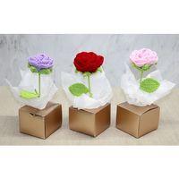 Kutulu Tekli El Örgüsü Gül Kutulu