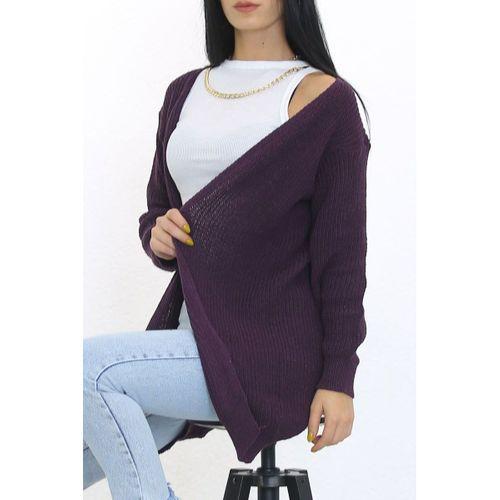 Triko Selanik Hırka Mor - 7654.1319.