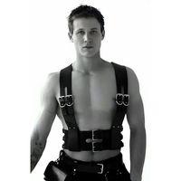 Fantezi Erkek  Giyim, Deri Erkek  Giyim, Deri Kelepçeli Erkek  Harness - Brfm118