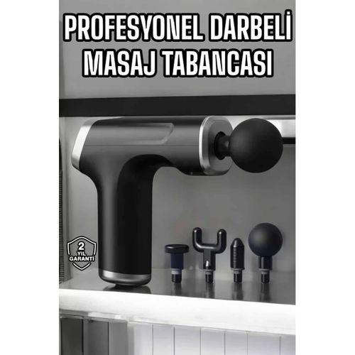 Masaj Tabancası 4 Başlıklı Kas Ve Vücut Ağrıları İçin Şarjlı Darbeli