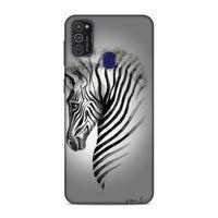 Samsung Galaxy M21 Kılıf Zebra Arka Kapak Silikon Koruma Full Koruyucu