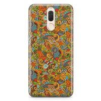 Huawei Mate 10 Lite Kılıf Doodle Piknik Seti Arka Kapak Koruma Desenli Full Koruyucu