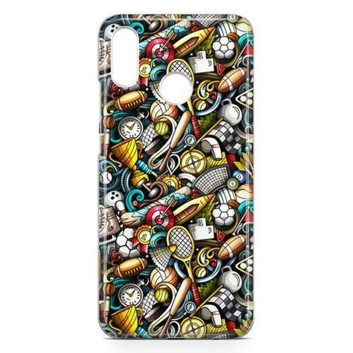Huawei P20 Lite Kılıf Sporcu Doodle Arka Kapak Koruma Desenli Full Koruyucu