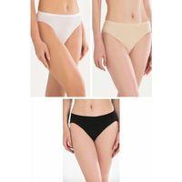 Pamuklu Siyah Beyaz Ten Rengi 3'lü Külot