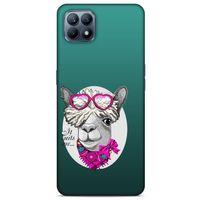 Animax Pembe Fularlı Lama Huawei P40 Lite Kılıf Desenli Silikon