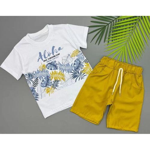 3/5 Yaş Aloha Yaprak Baskılı Çocuk Takımı