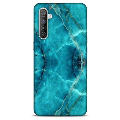Mermer Desenli (13) Tema Silikon Kap Turkuaz Oppo Realme XT Kılıf