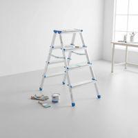 4+4 Çift Basamaklı Alüminyum Metal Merdiven