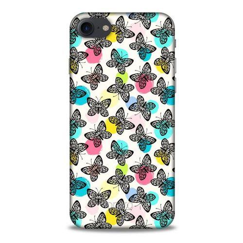 Apple Iphone 7 Kılıf Kelebek Etkisi (36) Glitter Kılıf Sarı Pembe