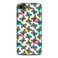Apple Iphone 7 Kılıf Kelebek Etkisi (36) Glitter Kılıf Sarı Pembe