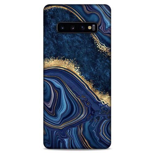 Samsung Galaxy S10 Plus Uyumlu Kılıf Mavi Delisi (1) Kılıfı Mermer