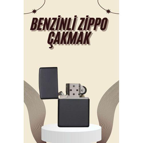 Çakmak Parlak Siyah Benzinli Çakmak Cep Boy Doldurulabilir