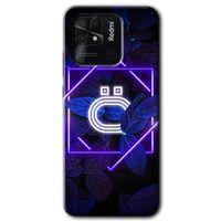 Xiaomi Redmi 10C Kılıf HD Desen Baskılı Arka Kapak - Dark Neon Yaprak Ö Harfi