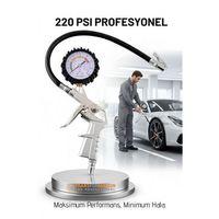 Profesyonel Lastik Şişirme Tabancası ve Hava Saati 220 PSI 16 Bar Çelik Alaşım Güçlü Gövde